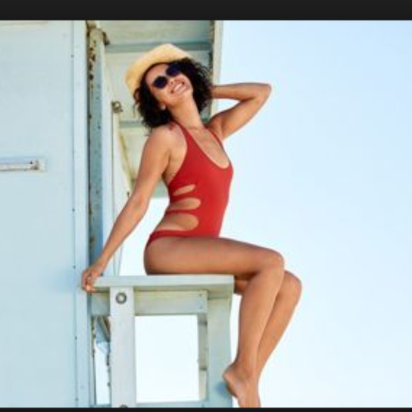 Other - NWOT Aerie maroon red cut out one piece sexy